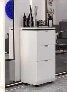 Chariot de coiffure professionnel de haute qualité, cadre en métal moderne, porte-sèche-cheveux, chariot de salon, 4 roues, robuste, pour barbier et salon - Product Image 2