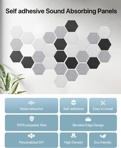 Tấm âm thanh sợi polyester tấm âm thanh bằng chứng hình lục giác mật độ cao tự dính tấm Tường Bảng âm trần - Product Image 2