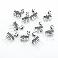 Micro-interrupteur à bouton poussoir 1A 125V AC Interrupteur de souris 3 broches Levier à rouleaux à long manche SPDT 12* 6 *6mm TIAIHUA
