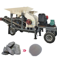 Grand concasseur à marteaux mobile à impact d'équipement de briseur de pierre de sable de quartz pour l'exploitation minière de concassage de minerai de brique de déchets de construction