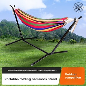 <span class=keywords><strong>Hamac</strong></span> balançoire d'extérieur portable pour camping, 2 places, simple ou <span class=keywords><strong>double</strong></span>, avec support détachable, pliable, chaise longue de maison en <span class=keywords><strong>toile</strong></span> - Product Image 4