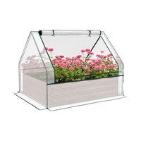 Jardinière surélevée classique en acier galvanisé blanc, revêtement poudré, 90x90x92cm, écologique, pour herbes et légumes