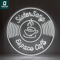 Enseigne de café personnalisée attrayante, signalétique lumineuse, enseignes LED pour les entreprises