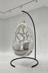 Love Hotel decoración <span class=keywords><strong>Columpio</strong></span> de acero inoxidable silla colgante de huevo con tela de terciopelo - Product Image 3