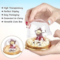 MorSun 50 Sets Support en or Couvercle dôme transparent Mini boîtes à cupcakes individuelles pour 60-80g Muffin Mooncake