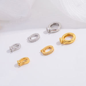 925 Sterling Silver <span class=keywords><strong>CZ</strong></span> Dát Đơn Giản Phổ Clasp, 925 Sterling Bạc Mặt Dây Chuyền Móc, Đồ Trang Sức Làm Bằng Tay Hoàn Thiện Clasp - Product Image 1