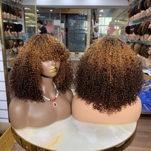 Perruque en cheveux humains SDD, 14 pouces, coupe pixie avec frange, 300g, disponible en 4 couleurs, qualité supérieure, style élégant - Product Image 4