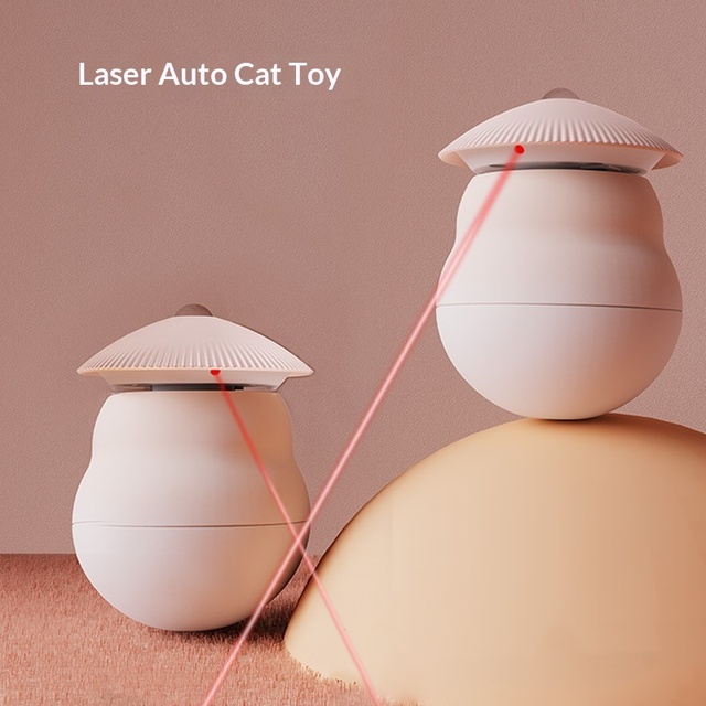 Automatic Rotating Tumbler Laser Cat Toy, Interactive Teaser to Stimulate Cat Energy and Relieve Boredom at Home