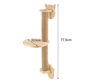 Cat Activity Tree With Scratching Posts Wall Mounted Sisal Scratcher Wooden Hammock Climbing Shelf Stairway Perch Platform Toy
