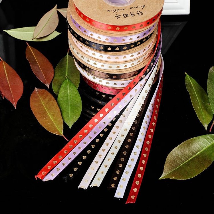 Manufacturer Designer Customized Ribbon Roll Heart Packaging Ribbon Bouquet Ribbon for Flower, Cake and Gift Box