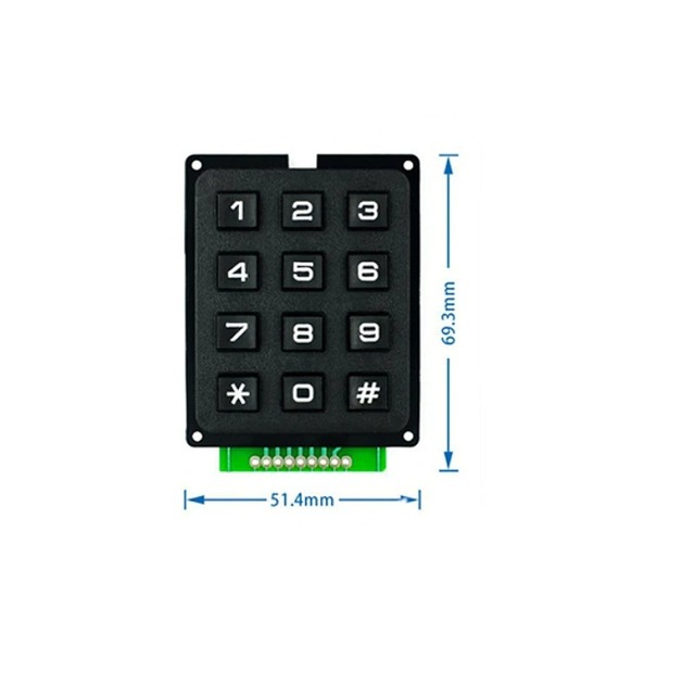 EParthub 16 Key 4x4 Matrix Keyboard Module Membrane Switch Panel with Pin Header for DIY Electronics