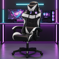Chaise de gaming pivotante pour la maison et les cybercafés, avec revêtement en similicuir, réglable en hauteur, idéale pour le bureau, modèle transfrontalier
