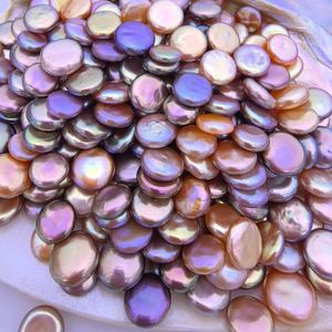 ไข่มุกน้ำจืดทรงเหรียญบาร็อคธรรมชาติ ขนาด 9-11 มม. รูปทรงกระดุม ไข่มุกเม็ดเดี่ยว ขายส่ง - Product Image 3