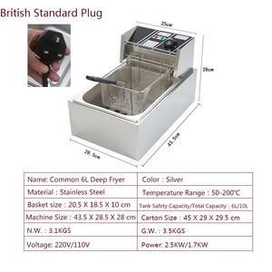 Friggitrice da Banco 6L+6L con 2 Cestelli, Macchina per Pollo Fritto, Friggitrice Commerciale in Acciaio Inox - Product Image 6