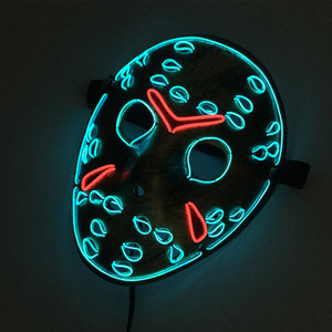 Film a tema Freddie Vs <span class=keywords><strong>Jason</strong></span> Glowing maschera a LED Light up maschera da Hockey per Halloween oggetti Cosplay maschera Neon Festival - Product Image 1