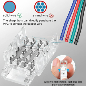 Connecteur 4 broches 10 mm pour bandes LED CMS, livraison rapide, installation rapide et facile, sans soudure - Product Image 2