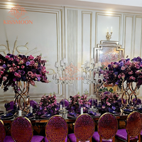 Table et chaises ovales de luxe modernes en acier inoxydable doré pour hôtel, mariage et événements