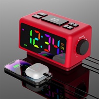 Nieuwe aanwinst digitale dubbele kleurrijke RGB wekker met weekdag-/weekendwekker, USB-oplader voor kinderkamer, woondecoratie