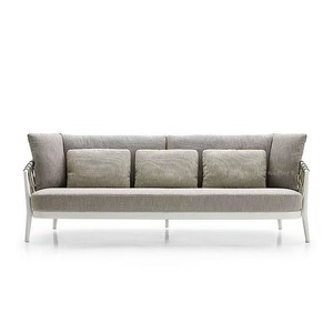 Conjunto de Muebles de Exterior de Mimbre Sintético Impermeable, Sofá de 3 Plazas y Sillón con Estructura de Aluminio para Hotel y Villa - Product Image 6