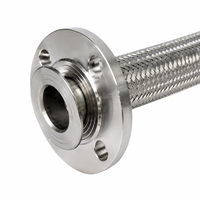 Raccord d'expansion pour tuyau ondulé personnalisable, soufflet métallique flexible en acier inoxydable 304/316L tressé avec fil, à bride