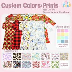 Camisón Infantil con Estampado de Grinch Navideño, Manga Larga, Dobladillo con Volantes, Vestido de Dormir para Niñas, Diseño Personalizado, Servicio OEM - Product Image 3