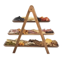 Plateau et assiette de service en bois d'acacia écologique, gravé à la main, pour mariage, fête, plateau de service pour fruits, fromage et plus encore, cadeaux