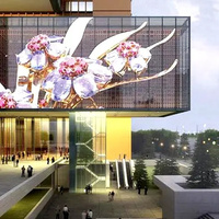 Écran LED transparent en maille pour extérieur et intérieur P3.91 P7.82, affichage LED en grille pour façade vitrée, vitrine de magasin, scène