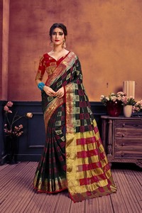 Indien Kanchipuram soie Saree flambant neuf Clothier anniversaire anniversaire célébration Pageant dames mettre sur tendre soie Banarasi soie s ethnique - Product Image 2