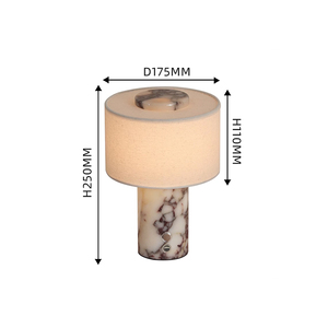 Đèn bàn đá cẩm thạch sang trọng với chao đèn bằng vải |   Đèn ngủ trang trí hiện đại cho phòng khách & phòng ngủ - Product Image 2