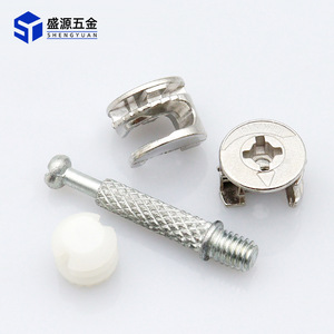Shengyuan Three In One Connector Zinc Alloy 15-16mm Furniture Board Fastener Easy Installation - Product Image 2