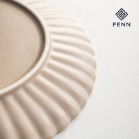 Service de vaisselle FENN personnalisé avec logo, en forme de fleur, en céramique mate nordique, en porcelaine pour la maison et la cuisine