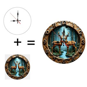 Round Wooden <b>Wall</b> <b>Clock</b> 25x25Cm <b>Silent</b> Non Ticking Home Office Bedroom Decor Casual Style - Product Image 1