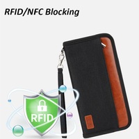 Organisateur de documents de voyage en cuir PU imperméable anti-RFID, style Oxford, antivol, porte-passeport familial, porte-cartes