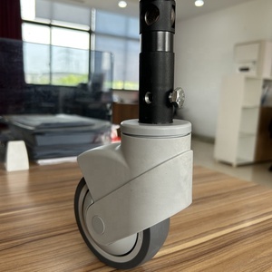 Langstangen-Brems rollen rad TPR TPE TPR Krankenhaus bett <span class=keywords><strong>100mm</strong></span> 4 Zoll Central Lock <span class=keywords><strong>Caster</strong></span> - Product Image 4