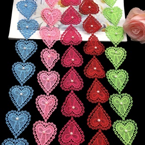 Suministro Inmediato: Cuentas Bordadas de Corazones, Encaje Estilo Nacional, Soluble en Agua, para Vestidos de Novia, Tocados y Accesorios para Zapatos - Product Image 2