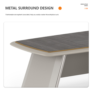 Escritorio de oficina ejecutiva de madera Mdf de gama alta, mesa Ceo Boss en forma de L, mesa de oficina, escritorios de oficina de madera maciza - Product Image 6