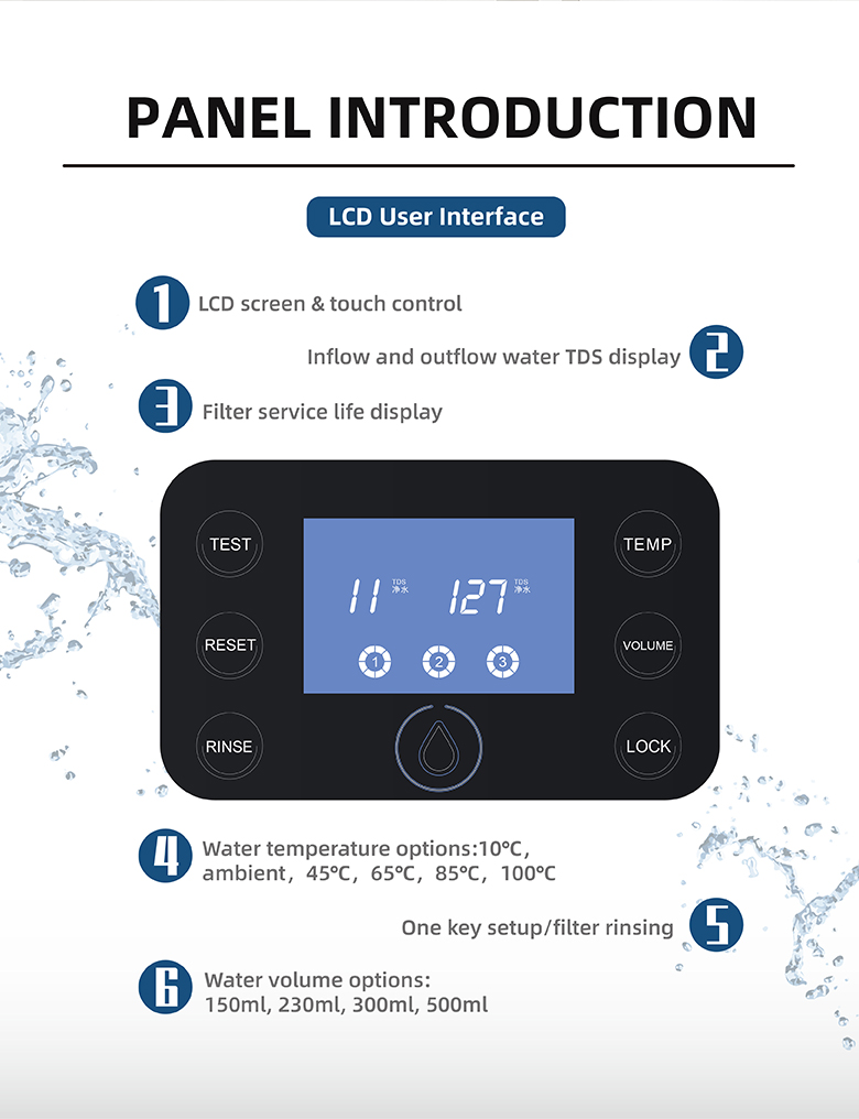 Filterpur desktop UV electric instant hot cold water filter dispenser price