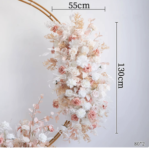 Arco de Anillos Estilo Europeo con Decoración Floral para Boda, Fondo de Flores Artificiales para Pedida de Mano y Bienvenida de Invitados - Product Image 6