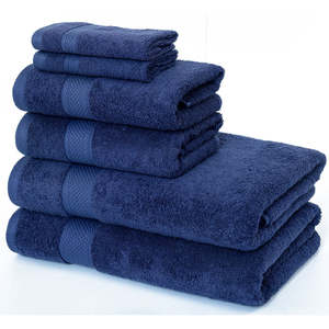 Lot de 6 serviettes de bain de luxe à séchage rapide en coton turc durable et écologique, couleur unie, option de vente en gros - Product Image 1