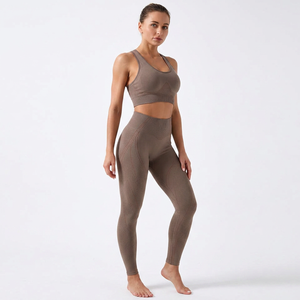 กางเกงกระชับสัดส่วนสีน้ำตาลมอคค่า รุ่น Simple Sculpt Seamless ระบายอากาศได้ดี แห้งเร็ว น้ำหนัก 160 กรัม เอวยางยืด ไซส์พลัส ฟูลคัพ - Product Image 1