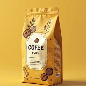 Túi in màu tùy chỉnh 250g 500g 1kg, túi đáy phẳng có khóa zip, túi có van, túi đựng cà phê - Product Image 1