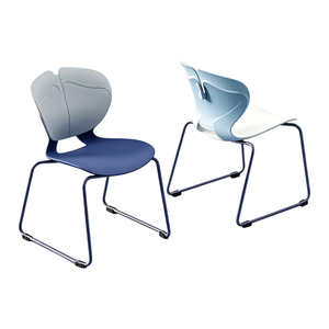 Chaise de salle à manger ergonomique de style scandinave <span class=keywords><strong>en</strong></span> PP, chaise coquille empilable avec pieds <span class=keywords><strong>en</strong></span> traîneau/roulettes pour usage bureau et hôtel - Product Image 1