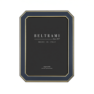 Beltrami Handmade Silver Plated Embossing <b>Printing</b> Photo <b>Frame</b> Rectangular Wooden Structure Made in Italy Argento 999 - Product Image 2