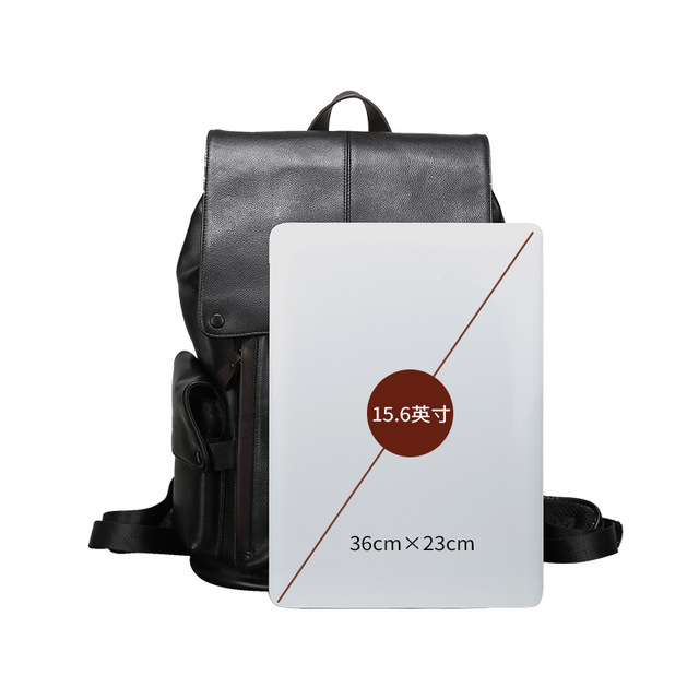 New Genuine Top-Grain Leather Backpack for Men, Large Capacity Casual Fashion Travel Versatile Leather Shoulder Bag