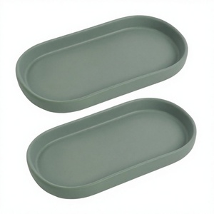 Elegant Modern Ceramic Handmade Oval 2pcs Tray Telazzo Multi-Functional Jewelry Organizer Watch Key Holder Decorative Serving - Product Image 4
