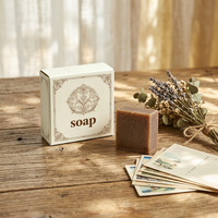 Caja de Regalo para Jabón Pequeña, Ecológica, Hecha con Materiales Reciclados, Embalaje de Cartón Kraft, Recubrimiento UV, Lámina Dorada, Cosmética