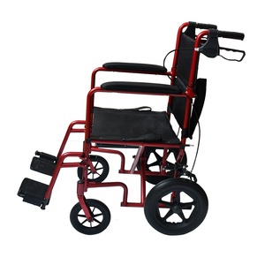 W23 de aluminio ligero de transporte <span class=keywords><strong>silla</strong></span> plegable <span class=keywords><strong>silla</strong></span> de <span class=keywords><strong>ruedas</strong></span> con fijo longitud completa acolchada reposabrazos - Product Image 3
