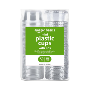 Pour <span class=keywords><strong>Amazon</strong></span> Basics gobelets en <span class=keywords><strong>plastique</strong></span> jetables à paroi unique diamètre de 90mm Mini tasses et couvercles à emporter 1OZ-4OZ - Product Image 3
