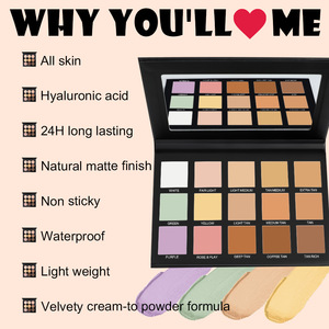 Tùy Chỉnh DIY 15-Màu Vegan Lâu Dài Matte Kem Che Khuyết Điểm Bảng Màu Đen Không Thấm Nước Bảo Hiểm Đầy Đủ Kem Nền Tảng Trang Điểm Khoáng Sản - Product Image 2