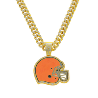 Collier de championnat personnalisé avec pendentif ovale, chaîne cubaine hip-hop personnalisée pour homme et femme